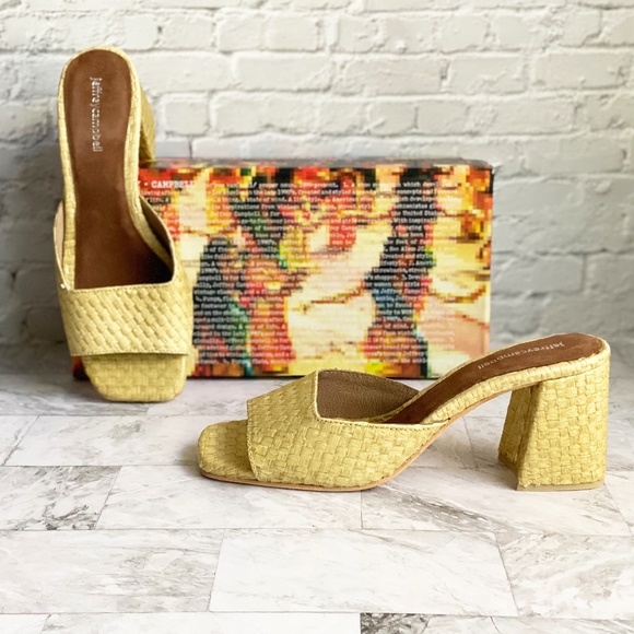 Jeffrey Campbell Shoes - NEW Jeffrey Campbell Melange Raffia Slide Sandal
